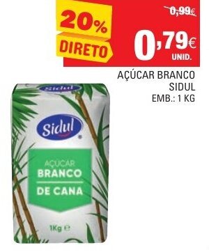 Continente Açúcar Branco Sidul 1kg promoção