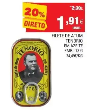 Continente Filete de Atum Tenório Em Azeite 78g promoção