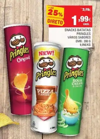 Continente Snacks Batatas Pringles Vários Sabores 200g promoção