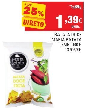 Continente Batata Doce Maria Batata 100g promoção