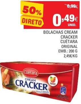 Bolachas Cream Cracker Cuétara 200g