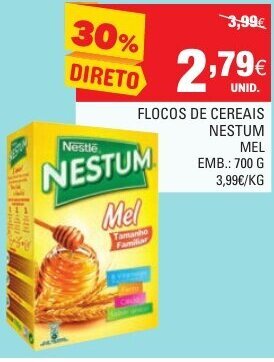 Continente Flocos de Cereais Nestum Mel 700g promoção