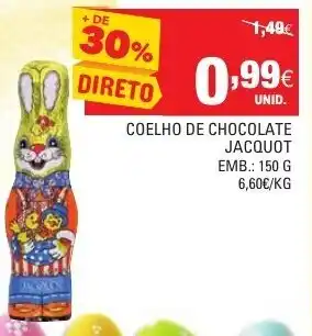 Continente Coelho de Chocolate Jacquot 150g promoção
