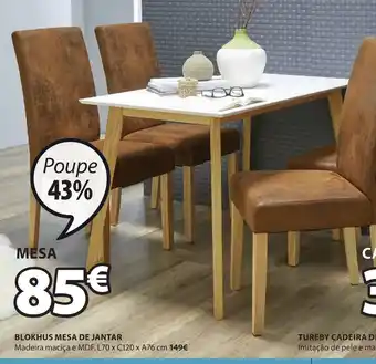 JYSK Blokhus Mesa de Jantar L70xC120xA76cm promoção