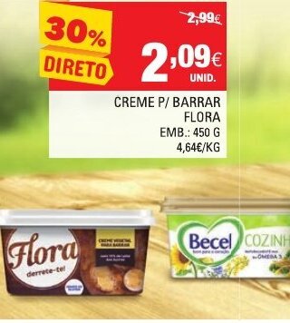 Continente Creme P/Barrar Flora 450g promoção