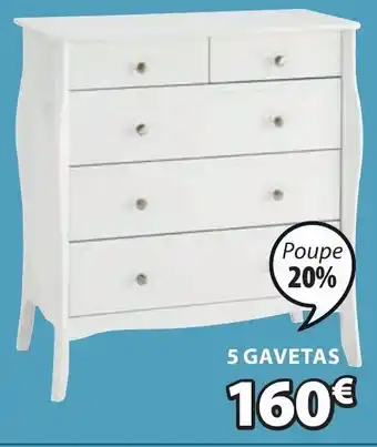 JYSK Lemvig Cómoda 5 Gavetas promoção