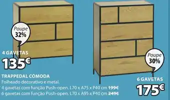 JYSK Trappedal Cómoda 4 Gavetas L70xA75x40cm promoção