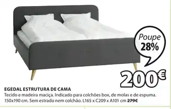 Egedal Estrutura de Cama L165 x C209 x A101 cm