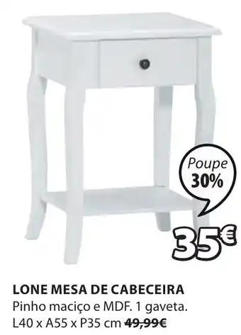 JYSK Lone Mesa Cabeceira L40 x A55 x P33cm promoção