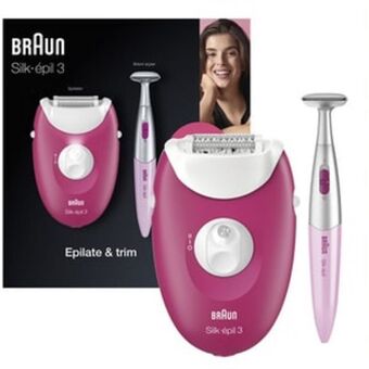 Epilator braun silk-épil 3 3-420, 20 pensete, 2 viteze, roz