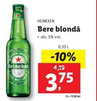 Lidl Heineken Bere blondă 0,33 l Ofertă