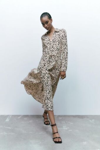 Zara Printed shirt dress Ofertă