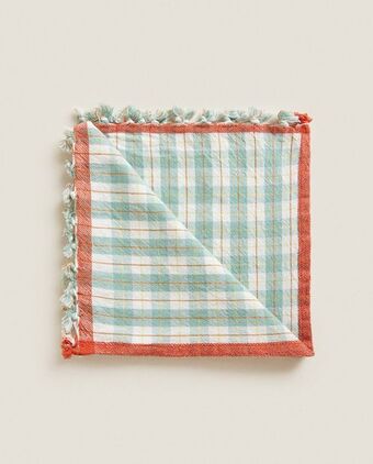 Zara Home Șervețele din bumbac în carouri (set de 2) Ofertă