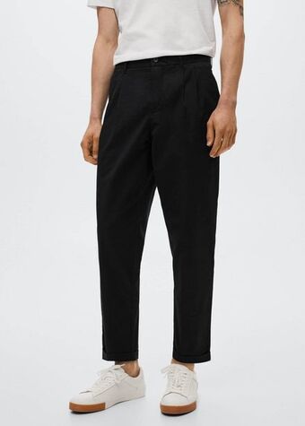 MANGO Pantaloni pense din bumbac Ofertă
