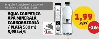 Penny Aqua Carpatica Apă Minerală Carbogazoasă 500 ml Ofertă