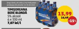 Penny Timișoreana Bere Blondă, Doză 6 x 330 ml Ofertă