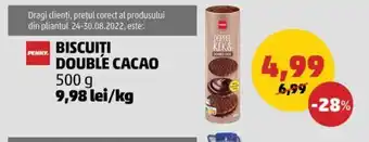 Penny Biscuiți Double Cacao 500 g Ofertă