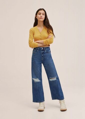 MANGO Tricou cu mânecă lungă reiat Ofertă