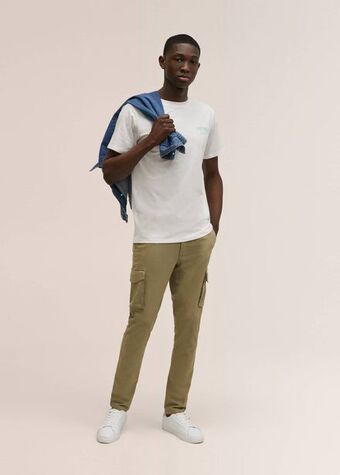 MANGO Tricou din bumbac cu mesaj Ofertă