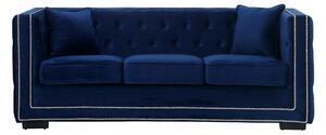 Favi Canapea fixă catifea chester dark blue royal 3 locuri cu perne Ofertă