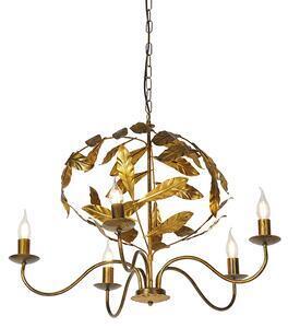 Favi Vintage kroonluchter antiek goud 6-lichts - linden Ofertă