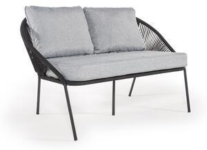 Favi Canapea de grădină cu 2 locuri bonami selection north, negru Ofertă