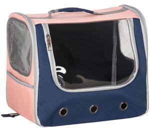 Pawhut pentru caini de talie xs, rucsac pentru transportarea animalelor domestice, 42x30x36cm, rosu, albastru