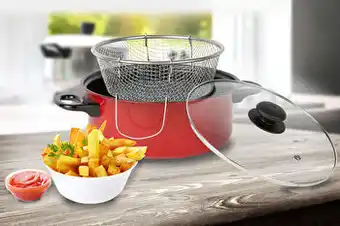 Friteuza teflonata vanora cu capac si cos 24 cm (vn-e-c216)
