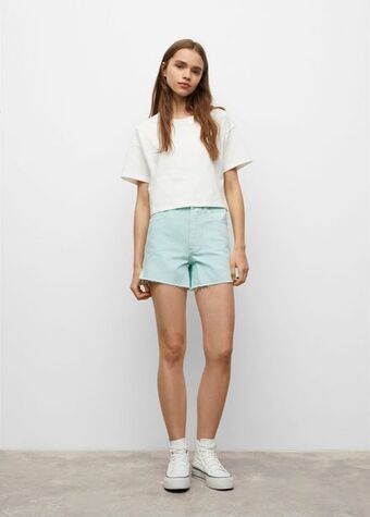 MANGO Pantaloni scurți din denim cu talie înaltă Ofertă