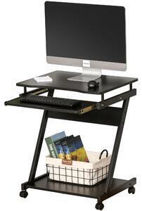 Favi Homcom birou cu suport pentru pc si tastatura, negru | aosom ro Ofertă