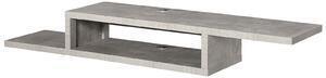Favi Homcom mobilier sub tv cu design modern suspendat pe perete gri ciment cu 2 rafturi si orificiu trecere cabluri, 152,4x29,8x2 Ofertă