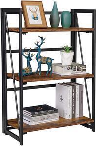 Favi Biblioteca coavas, 3 rafturi, mdf/metal, maro/negru, 60 x 30 x 125 cm Ofertă