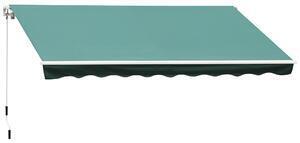 Favi Outsunny copertina soare de exterior retractabila cu manivela, husă rezistentă la apă, metal si aluminiu, verde, 400x250cm Ofertă