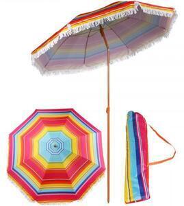 Favi Royokamp umbrelă de soare basculantă cu franjuri 1,8m - dungat #red-blue Ofertă