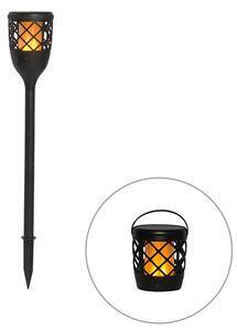 Favi Spiked spot black incl. led solar cu efect de flacără - toci Ofertă