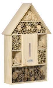 Favi Outsunny casa pentru insecte de gradina cu 5 niveluri din lemn si bambus, casuta pentru gargarite, albine si fluturi, 32x12,5 Ofertă