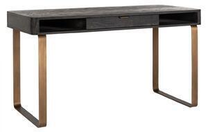Favi Birou blackbone, lemn metal, maro negru, 76.5x140x60 cm Ofertă
