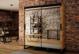 Favi Dulap cu usi glisante lift t3 180, 180x212x62, stejar kraft auriu/negru Ofertă