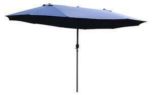 Favi Outsunny umbrela de gradina 460x270x240 cm dubla cu deschidere cu manivela, otel si poliester albastra Ofertă