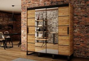 Favi Dulap cu usi glisante lift v4 180, 180x212x62, stejar kraft auriu/negru Ofertă