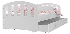 Favi Pat pentru copii happy color + saltea + somieră gratis, 140x80, alb/alb Ofertă