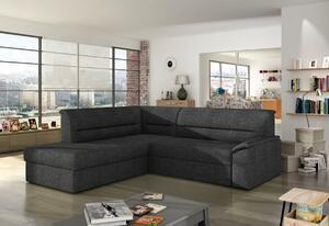 Canapea pe colț roberto, 255x90x212, sawana05 dark grey, stânga