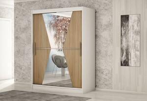 Favi Dulap glisant morelo, 150x200x62, alb/sonoma Ofertă