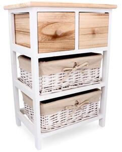Comoda lemn, 4 sertare, 40x29x58 cm, natur