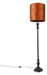Favi Lampa de podea clasica neagra cu abajur rosu 40 cm - classico Ofertă
