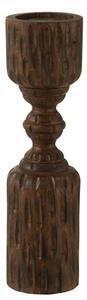 Favi Pillar suport lumanare mare, lemn, maro Ofertă