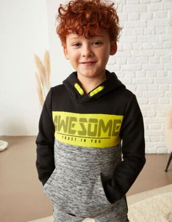 Takko Băieți bluză cu glugă - imprimeu cu text Ofertă