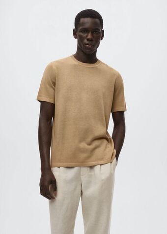 MANGO Tricou din tricot de in Ofertă