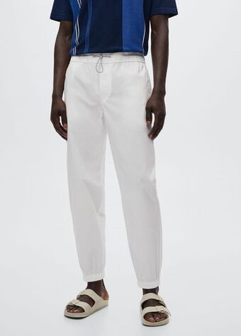 MANGO Pantaloni jogger din bumbac Ofertă