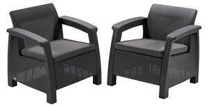Favi Set 2 fotolii de gradina corfu duo - grafit/gri rece Ofertă